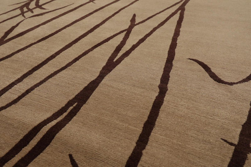 8' x 9'10" Hand Knotted Tibetan 100% Wool bamboo Modern Oriental Area Rug Camel