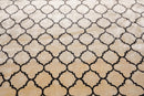 9' x 12' Hand Knotted Tibetan Viscose Quatrefoil Modern Oriental Area Rug Ivory