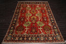 9'5" x12'5" Hand Knotted full pile Afghan Veg-dyes Arts & Crafts Tribal Area Rug Burnt Orange