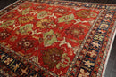 9'5" x12'5" Hand Knotted full pile Afghan Veg-dyes Arts & Crafts Tribal Area Rug Burnt Orange