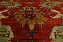 9'5" x12'5" Hand Knotted full pile Afghan Veg-dyes Arts & Crafts Tribal Area Rug Burnt Orange