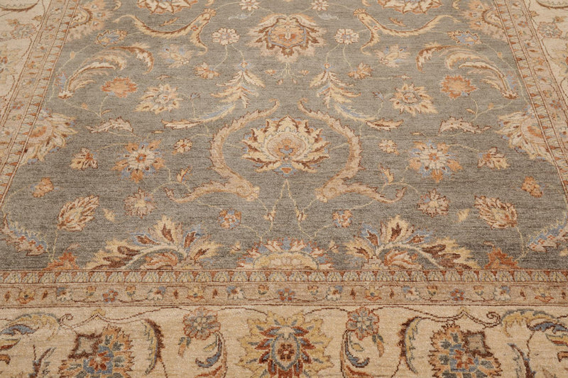 8'10" x 11'10" Hand Knotted Wool Peshawar Traditional Oriental Area Rug Gray