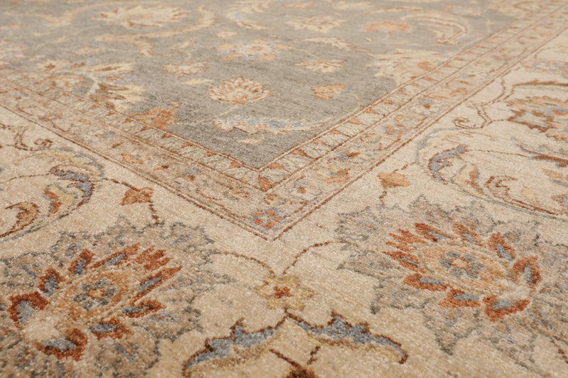 8'10" x 11'10" Hand Knotted Wool Peshawar Traditional Oriental Area Rug Gray