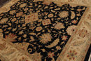 7'11'' x 10' Hand Knotted Wool Oushak Traditional Oriental Area Rug Black