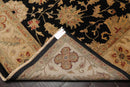 7'11'' x 10' Hand Knotted Wool Oushak Traditional Oriental Area Rug Black