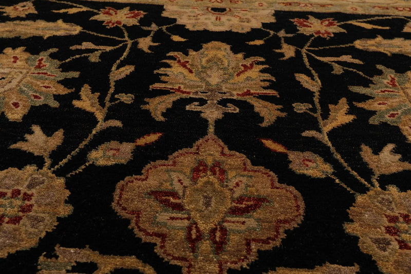 7'11'' x 10' Hand Knotted Wool Oushak Traditional Oriental Area Rug Black