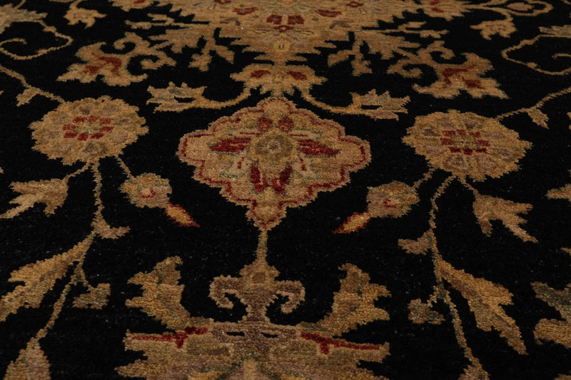 7'11'' x 10' Hand Knotted Wool Oushak Traditional Oriental Area Rug Black