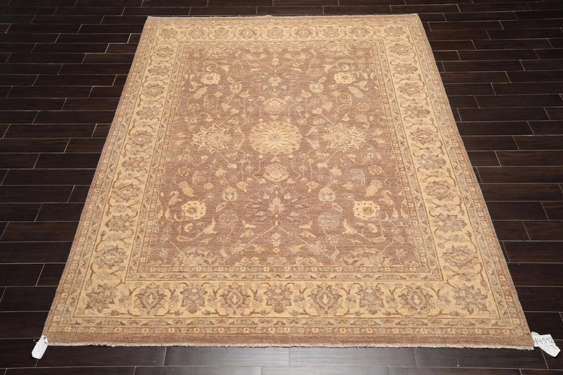 8' x 10'2'' Hand Knotted 100% Wool Peshawar Traditional Oriental Area Rug Brown