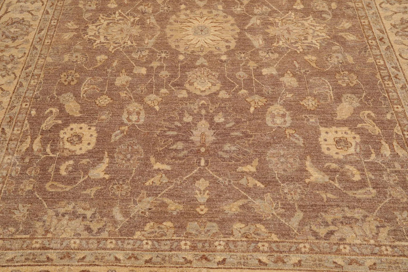 8' x 10'2'' Hand Knotted 100% Wool Peshawar Traditional Oriental Area Rug Brown