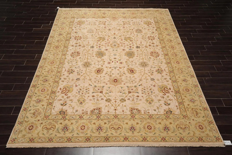 9'1'' x 11'10'' Hand Knotted 100% Wool Peshawar 200 KPSI Oriental Area Rug Beige