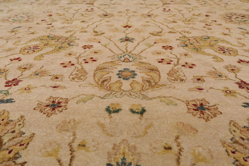 9'1'' x 11'10'' Hand Knotted 100% Wool Peshawar 200 KPSI Oriental Area Rug Beige