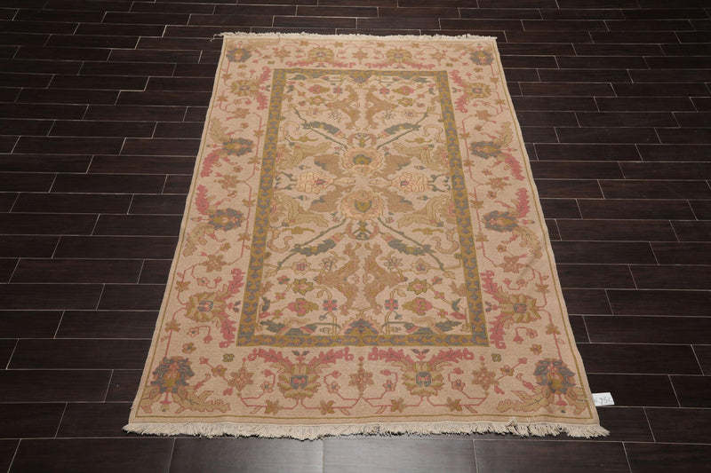 5'9" x 8'9" Hand Knotted Reversible 100% Wool Tibetan Area Rug Tan