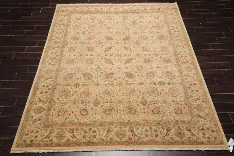 8x10 Tan, Rust Hand Knotted 100% Wool Agra Traditional 200 KPSI Oriental Area Rug
