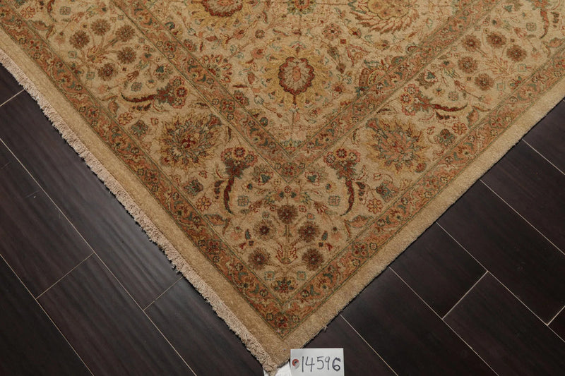 8x10 Tan, Rust Hand Knotted 100% Wool Agra Traditional 200 KPSI Oriental Area Rug