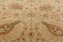 8x10 Tan, Rust Hand Knotted 100% Wool Agra Traditional 200 KPSI Oriental Area Rug