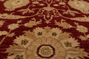 9' x 11'10'' Hand Knotted Wool Peshawar Traditional Oriental Area Rug Rusty Red