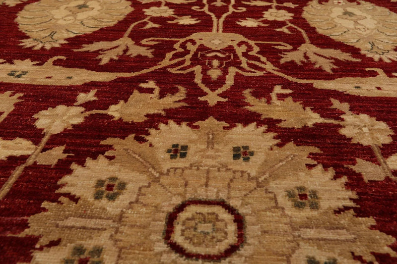9' x 11'10'' Hand Knotted Wool Peshawar Traditional Oriental Area Rug Rusty Red