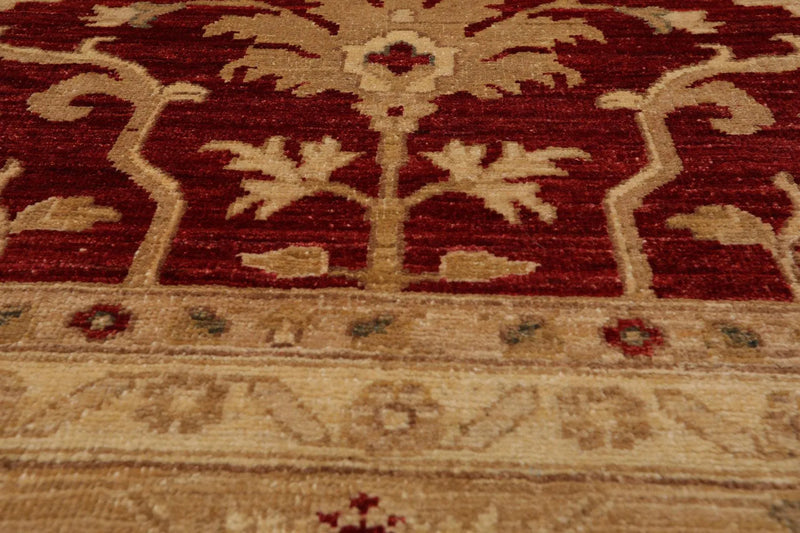 9' x 11'10'' Hand Knotted Wool Peshawar Traditional Oriental Area Rug Rusty Red