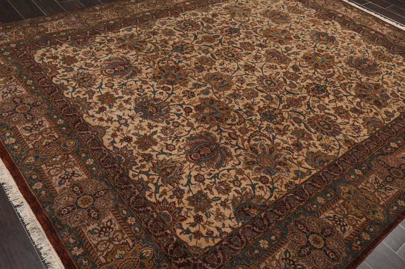 8'1" x 10'1" Hand Knotted 100% Wool 300 KPSI Oriental Area Rug Traditional Beige