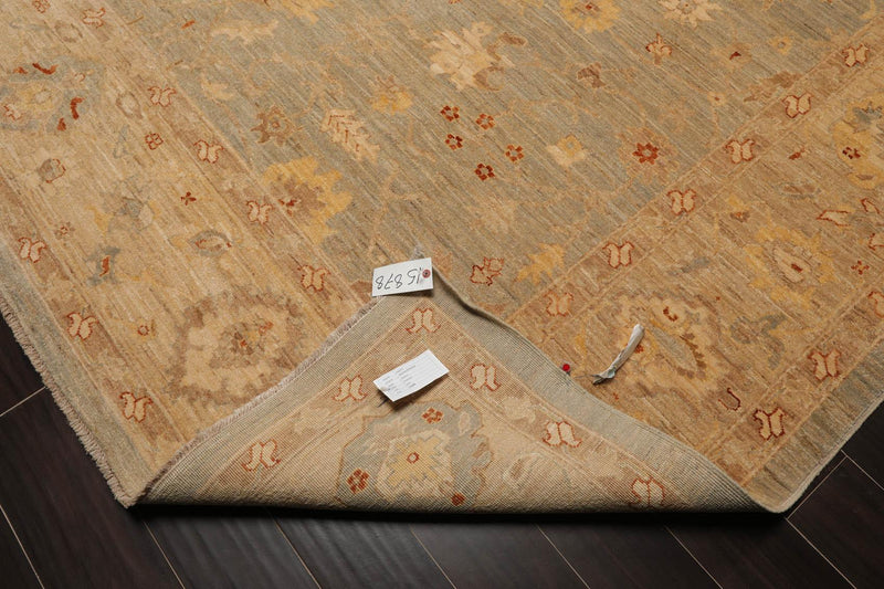 9'4" x 12'1" Hand Knotted Wool Chobi Peshawar Traditional Oriental Area Rug Aqua