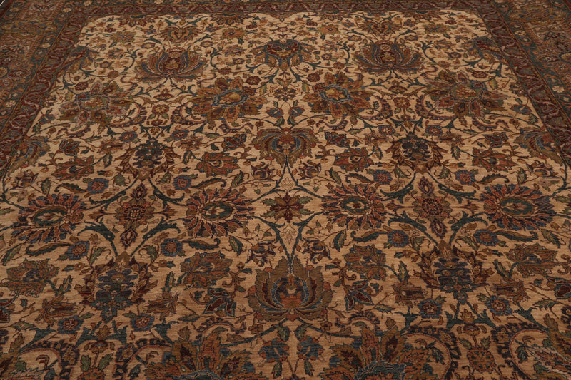 8'1" x 10'1" Hand Knotted 100% Wool 300 KPSI Oriental Area Rug Traditional Beige