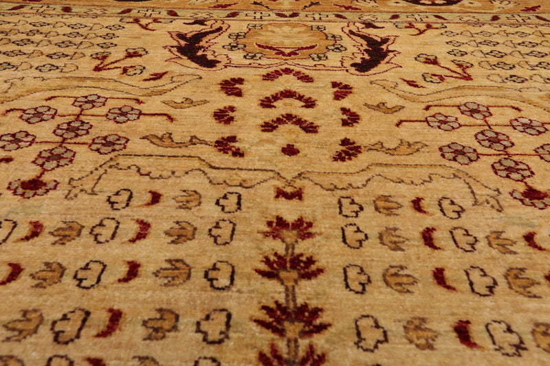 8'2" x 10'6" Hand Knotted 100% Wool Peshawar Traditional Oriental Area Rug Gold