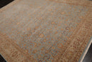 9'1" x 12'4" Hand Knotted Wool Traditional Agra 250 KPSI Oriental Area Rug Blue