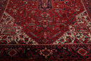 9'1" x 13'2" Masterpiece Hand Knotted Wool Authentic Herizz Oriental Area Rug Red with Orange Undertones
