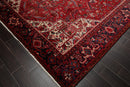 9'1" x 13'2" Masterpiece Hand Knotted Wool Authentic Herizz Oriental Area Rug Red with Orange Undertones