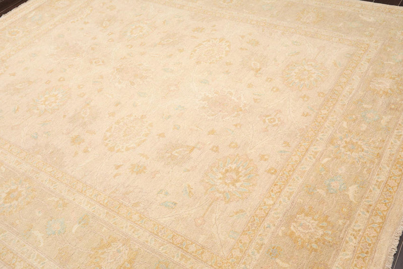 8' x 9'9" Hand Knotted Pakistan Peshawar Oriental Area Rug Muted Earth Tones