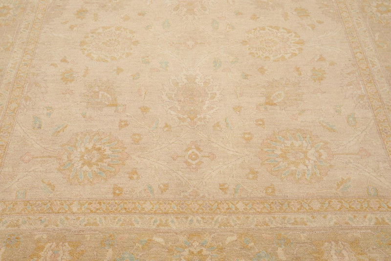 8' x 9'9" Hand Knotted Pakistan Peshawar Oriental Area Rug Muted Earth Tones