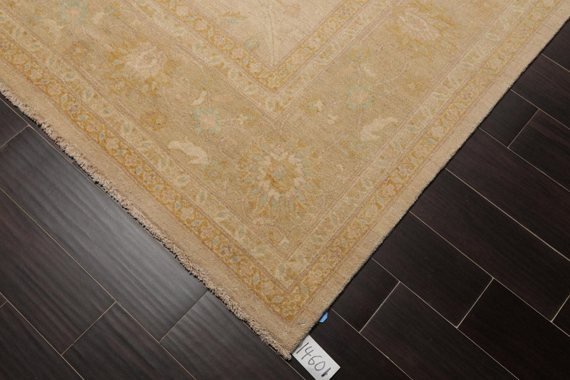 8' x 9'9" Hand Knotted Pakistan Peshawar Oriental Area Rug Muted Earth Tones