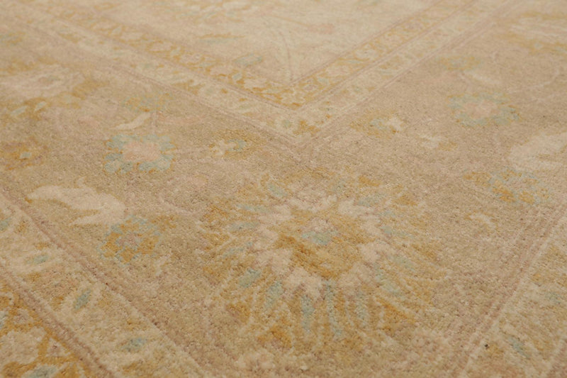 8' x 9'9" Hand Knotted Pakistan Peshawar Oriental Area Rug Muted Earth Tones