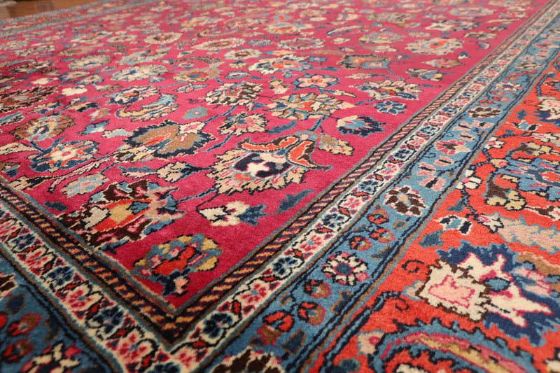 9x12 Rose, Orange Hand Knotted Wool Khorassan 200 KPSI Persian Oriental Area Rug