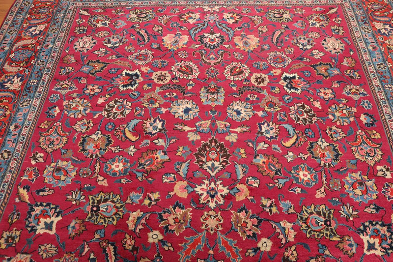 9x12 Rose, Orange Hand Knotted Wool Khorassan 200 KPSI Persian Oriental Area Rug