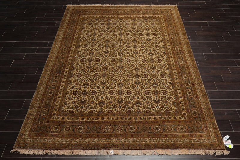 8' x 9'9" Hand Knotted 100% Wool Traditional 300 KPSI Oriental Area Rug Beige