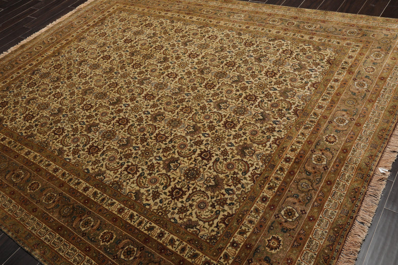 8' x 9'9" Hand Knotted 100% Wool Traditional 300 KPSI Oriental Area Rug Beige