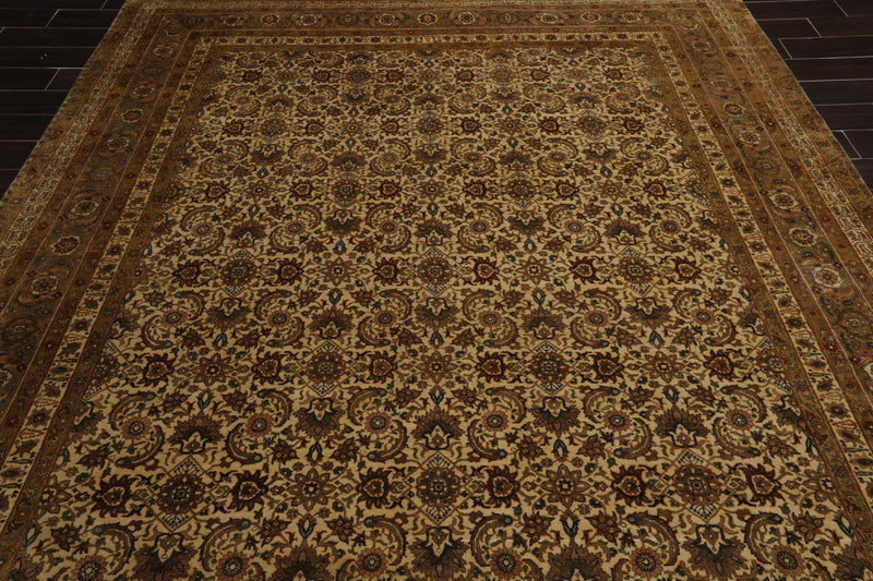 8' x 9'9" Hand Knotted 100% Wool Traditional 300 KPSI Oriental Area Rug Beige