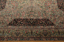 8'1"x 10'3" Hand Knotted Wool PakPersian 300 KPSI Area Rug Ivory Black Aqua