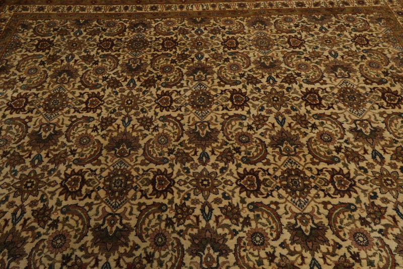 8' x 9'9" Hand Knotted 100% Wool Traditional 300 KPSI Oriental Area Rug Beige