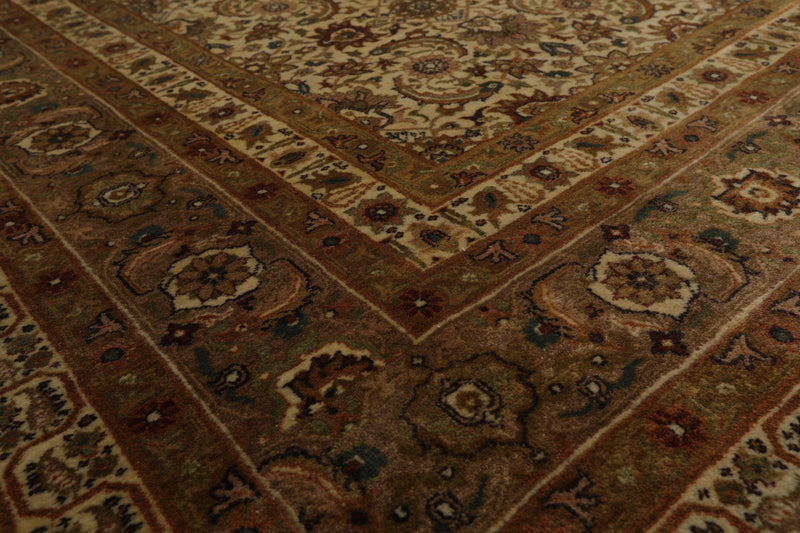 8' x 9'9" Hand Knotted 100% Wool Traditional 300 KPSI Oriental Area Rug Beige