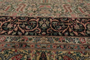 8'1"x 10'3" Hand Knotted Wool PakPersian 300 KPSI Area Rug Ivory Black Aqua