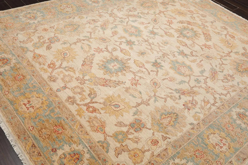 7'9'' x 9'5'' Hand Knotted Pak Peshawar Oriental Area Rug Beige