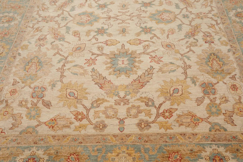 7'9'' x 9'5'' Hand Knotted Pak Peshawar Oriental Area Rug Beige