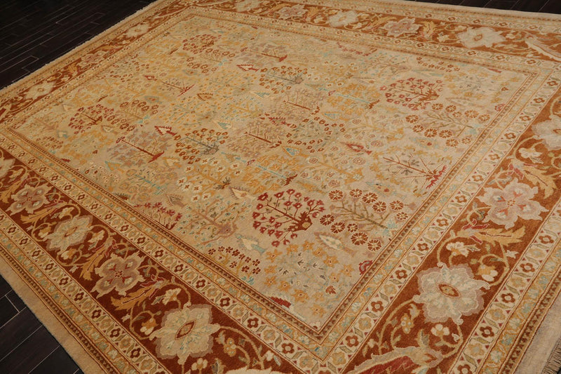 9'4"x12'6" Hand Knotted Wool 16/18 Pak Persian 300 KPSI Oriental Area Rug Beige