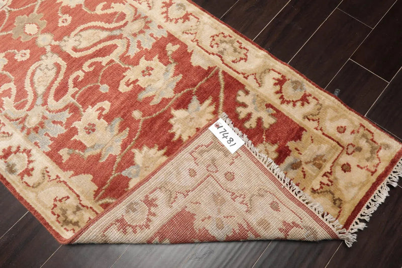 2'3''x11'11'' Hand Knotted Oushak 100% Wool Oushak Traditional Oriental Area Rug Rust, Beige Color Runner