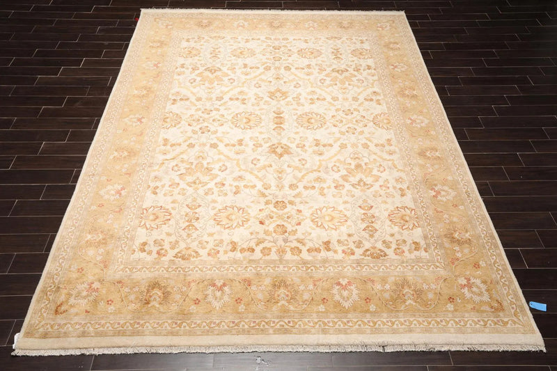 9x12 Masterpiece Unveiled Beige Traditional Wool Rug Pak Persian with 300 KPSI