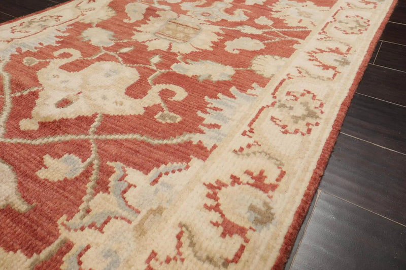 2'3''x11'11'' Hand Knotted Oushak 100% Wool Oushak Traditional Oriental Area Rug Rust, Beige Color Runner