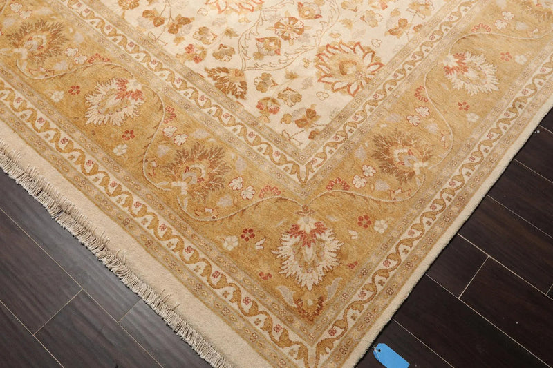 9x12 Masterpiece Unveiled Beige Traditional Wool Rug Pak Persian with 300 KPSI