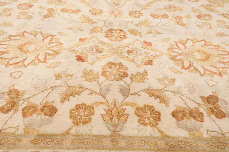 9x12 Masterpiece Unveiled Beige Traditional Wool Rug Pak Persian with 300 KPSI